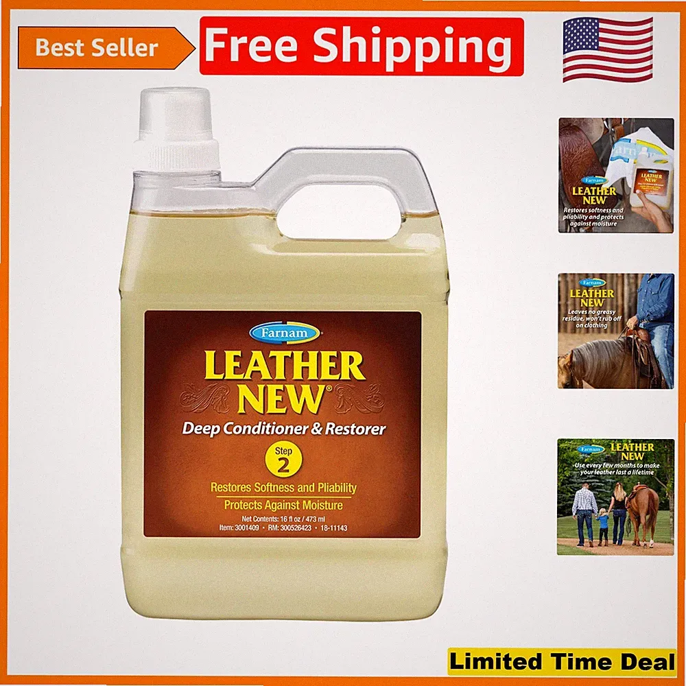 Farnam Leather New Deep-Cleaning Conditioner & Restorer, 32 Oz - Rosemary Scent