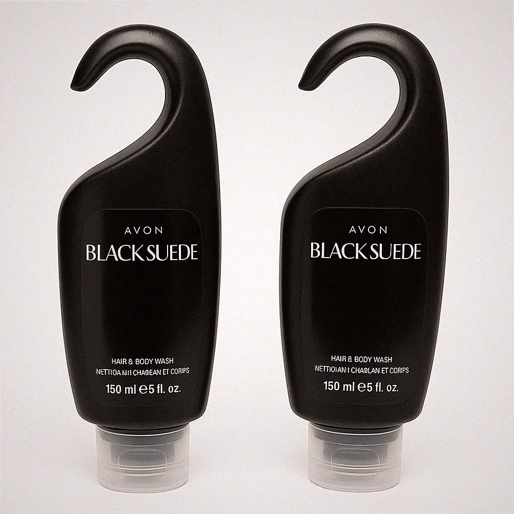 Lot of 2 - Avon BLACK SUEDE Mens Perfumed Hair & Body Wash 5oz New sealed