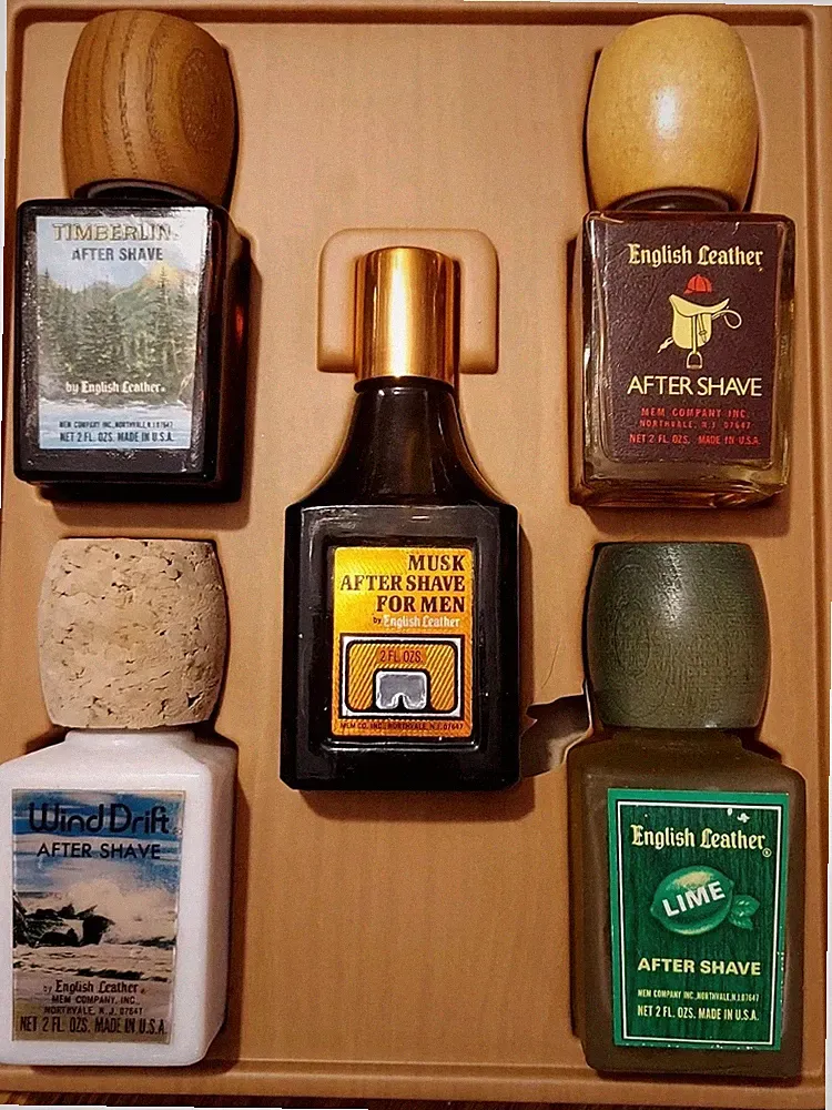 Vintage English Leather Gift Set 2oz Assorted After Shave Lime, Musk, Wind Drift